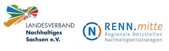 Logos Landesverband Nachhaltiges Sachsen und RENN.mitte - Regionale Netzstellen Nachhaltigkeitsstrategien