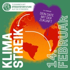 Plakat Klimastreik 14. Februar